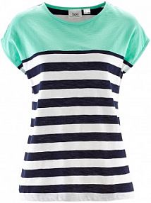 Shirt z przędzy mieszankowej, krótki rękaw  damski Bonprix