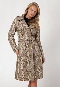 Trencz python print  beżowy Guess