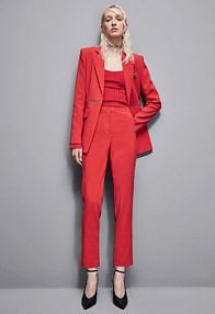 Spodnie cygaretki z krepy Essential czerwone PATRIZIA PEPE