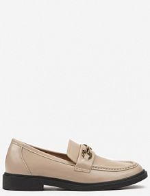 Beżowe mokasyny na Płaskiej Podeszwie Ozdobione Metaliczną Aplikacją Evaretha Renee damskie