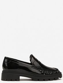 Czarne mokasyny na Grubej Podeszwie z Minimalistycznym Zdobieniem Berivana Renee damskie