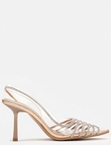 Szampańskie szpilki z Transparentnym Noskiem z Cyrkoniami Arrsela Renee