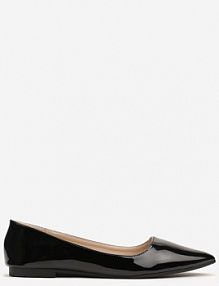Czarne Balerinki na Płaskiej Podeszwie w Klasycznym Stylu Elithra Renee