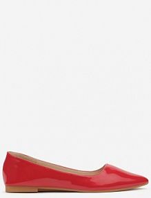 Czerwone Balerinki na Płaskiej Podeszwie w Klasycznym Stylu Elithra Renee
