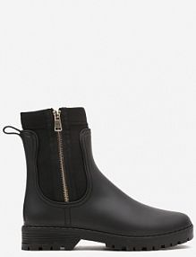 Czarne kalosze z Elastyczną Cholewką i Suwakiem Seidle Renee damskie