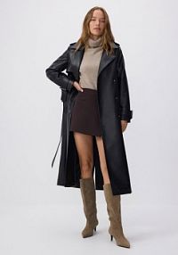 Trencz z imitacji skóry Reserved czarny 4117T-99X