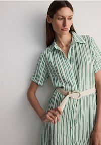 Koszulowa sukienka midi z wiskozą Reserved zielona 5089V-77X
