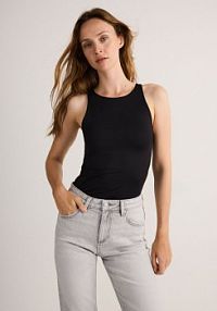 Gładkie body slim fit Reserved czarne 6744Y-99X