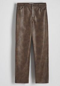 Spodnie z imitacji skóry Reserved brązowa 871BS-89M