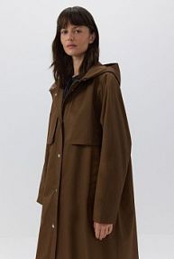 Parka water repellent z kapturem Reserved brązowa 872CK-82X