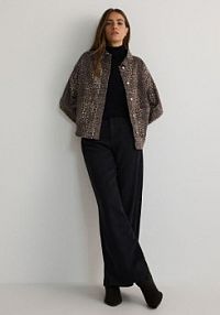 Jeansowa kurtka w panterkę Reserved damska YT211-MLC