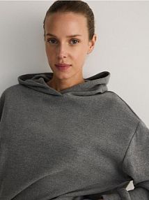 Bluza oversize z kapturem Reserved szara damska YU763-90X