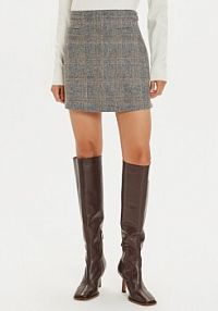 Spódnica mini Tommy Hilfiger beżowa 