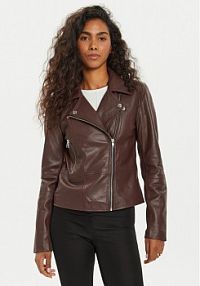 Kurtka skórzana YAS brązowa damska 