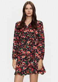 Sukienka codzienna Brave Soul kolorowa LDRW-272AMBER Czarny Regular Fit