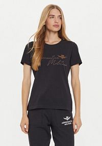 T-shirt Aeronautica Militare czarny damski 