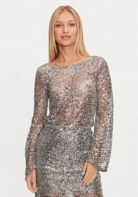 Bluzka Noisy May srebrna damska 