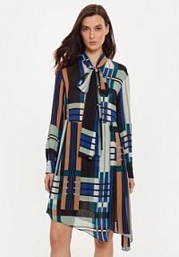 Sukienka Sisley wielokolorowa Koszulowa