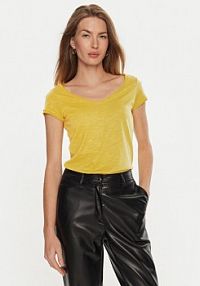 T-shirt Sisley żółty damski 