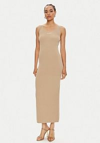 Sukienka codzienna KARL LAGERFELD beżowa Letnia