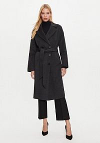 Płaszcz Silvian Heach szary damski Wełniany