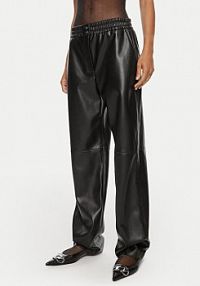 Spodnie skórzane HUGO czarna Z imitacji skóry