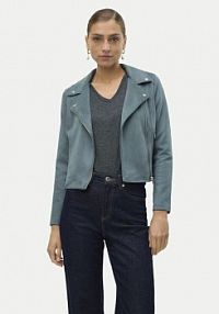 Kurtka skórzana Vero Moda zielona damska Z imitacji skóry