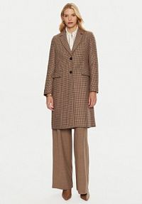 Płaszcz Tommy Hilfiger beżowy damski Wełniany