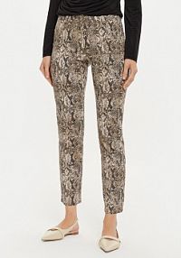 Spodnie eleganckie Sisley brązowe damskie Materiałowe 4ZJSLE03S  Slim Fit