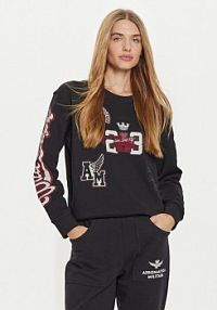 Bluza przez głowę Aeronautica Militare czarna T-Shirt