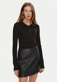 Koszulka polo Calvin Klein Jeans czarna damska 