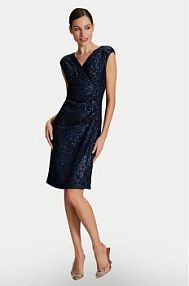 Sukienka koktajlowa Swing granatowa Wieczorowa