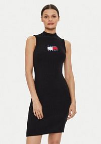 Sukienka dzianinowa Tommy Jeans czarna 