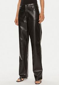 Spodnie skórzane Calvin Klein Jeans czarna Z imitacji skóry