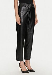 Spodnie skórzane Guess czarna Z imitacji skóry