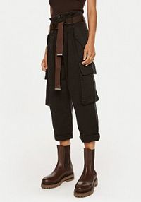 Spodnie eleganckie PINKO czarne damskie Cargo