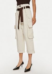 Spodnie eleganckie PINKO beżowe damskie Cargo