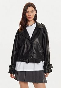 Kurtka skórzana Karen by Simonsen szara damska 