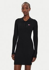 Sukienka dzianinowa Tommy Jeans czarna 