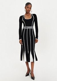 Sukienka dzianinowa KARL LAGERFELD czarna 