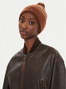 Czapka zimowa Calvin Klein brązowa damska 