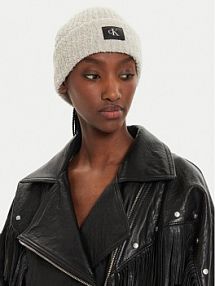 Czapka zimowa Calvin Klein beżowa damska 