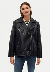 Kurtka skórzana Vero Moda czarna damska Z imitacji skóry