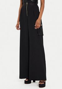 Spodnie eleganckie Rinascimento czarne damskie Materiałowe