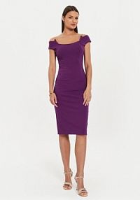 Sukienka koktajlowa Rinascimento fioletowa 