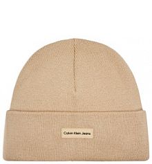 Czapka zimowa Calvin Klein Jeans beżowa damska 