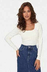 Bluzka ONLY biała damska Lea 15302647  Slim Fit
