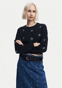 Bluza przez głowę Desigual czarna Joya 24WWSK32  Regular Fit