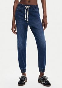 Spodnie dresowe Desigual granatowe damskie Joggery