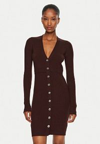 Sukienka dzianinowa PINKO brązowa 